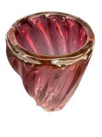 Val Saint Lambert - Vaas - Kristal - Swirl Cranberry