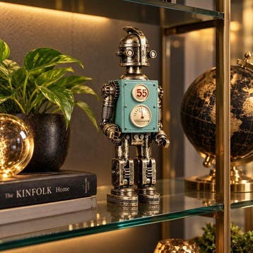Sculpture, timeless retro robot - 27 cm - Résine