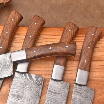Keukenmes - Chefs knife - Hout en gevouwen staal - Noord