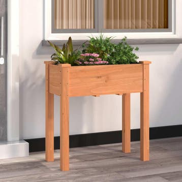 vidaXL Plantenbak met voering 71x37x76 cm massief vurenhout, Verzenden, Nieuw