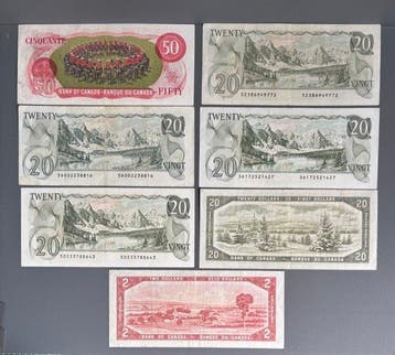 Canada. - 9 Banknotes - Various Dates (Zonder minimumprijs)