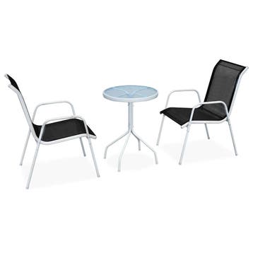 vidaXL 3-delige Bistroset staal zwart, Verzenden