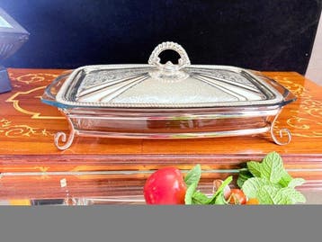 Plat de service (3) - Plaqué(e) argent, Pyrex - plat de