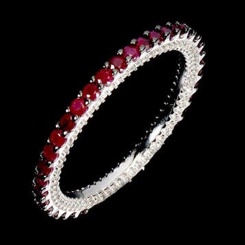 Zonder minimumprijs - Ring Zilver, Witgoud verguld - Robijn,, Handtassen en Accessoires, Nieuw