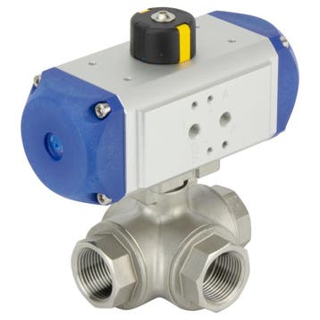G1 3-Way T-port Pneumatic Ball Valve Stainless Steel, Verzenden, Nieuw
