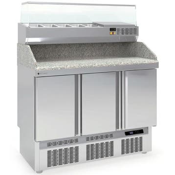 Pizzawerkbank + Opzetkoelvitrine | 700 RANGE | 399L | 3, Verzenden