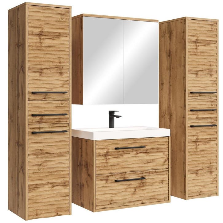 Badkamermeubel Set Etna XL 60 x 35 cm Eiken Badmeubel, Huis en Inrichting, Badkamer | Badkamermeubels, Nieuw, Verzenden