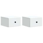 vidaXL Muurbevestigde Nachttafel met lade 2 pcs Wit 34,5 x, Verzenden, Nieuw
