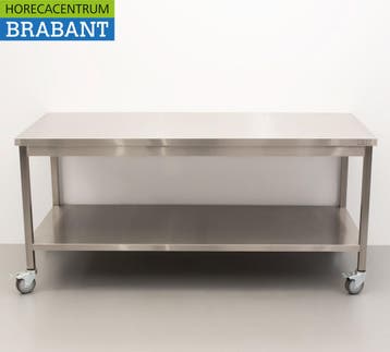 HCB RVS Verrijdbare Werktafel Tafel Op Wielen 180 x 70 x 85, Ophalen of Verzenden
