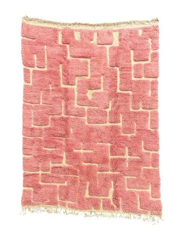 Blushroze Marokkaans Mrirt tapijt – hedendaags handgeknoopt, Nieuw