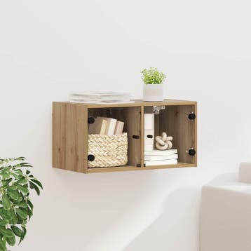 vidaXL Wandkast 68 x 37 x 35 cm Bewerkt hout Artisan Eiken, Huis en Inrichting, Verzenden, Nieuw