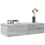 vidaXL Wandschap met lades 60x26,5x15 cm bewerkt hout grijs, Verzenden, Nieuw
