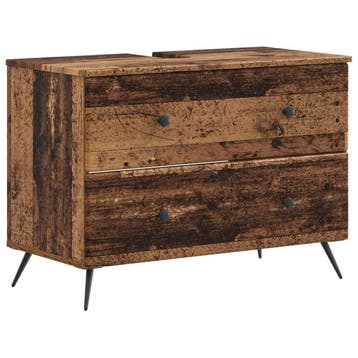vidaXL Wastafel kabinet voor de badkamer BREDA Oud hout, Verzenden, Nieuw