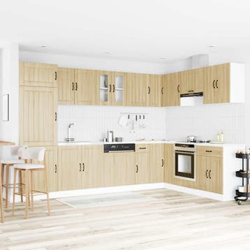 vidaXL Waskompkast Lucca 2 st Sonoma Eik Bewerkt hout, Verzenden, Nieuw