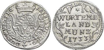 5 Kreuzer Wuerttemberg Eberhard Ludwig 1693-1733, Verzenden, België