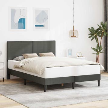 vidaXL Bedframe met hoofdeinde Donkergrijs 160 x 200 cm, Huis en Inrichting, Slaapkamer | Bedden, Verzenden, Nieuw