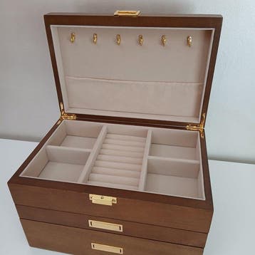 Boîte à bijoux - Coffret à bijoux - Bois - Jewelry Box, Antiquités & Art