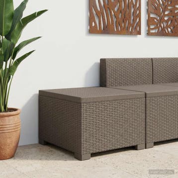vidaXL Eén-zits Tuin Sofa Rieten Look PP Lichtgrijs, Verzenden