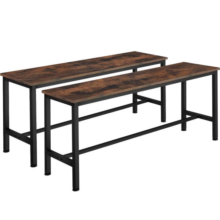 tectake 2 Zitbanken Fairfield - Industrieel hout donker, rus, Animaux & Accessoires, Maisons pour chiens, Envoi