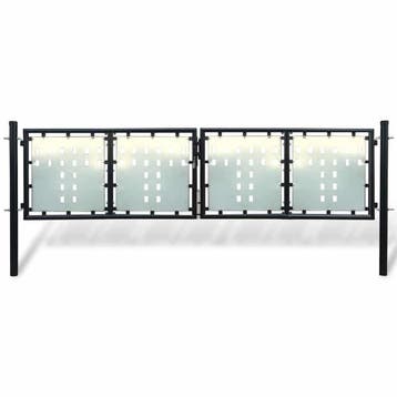 vidaXL Zwarte enkele deur schuttingpoort 300x100 cm, Verzenden, Nieuw