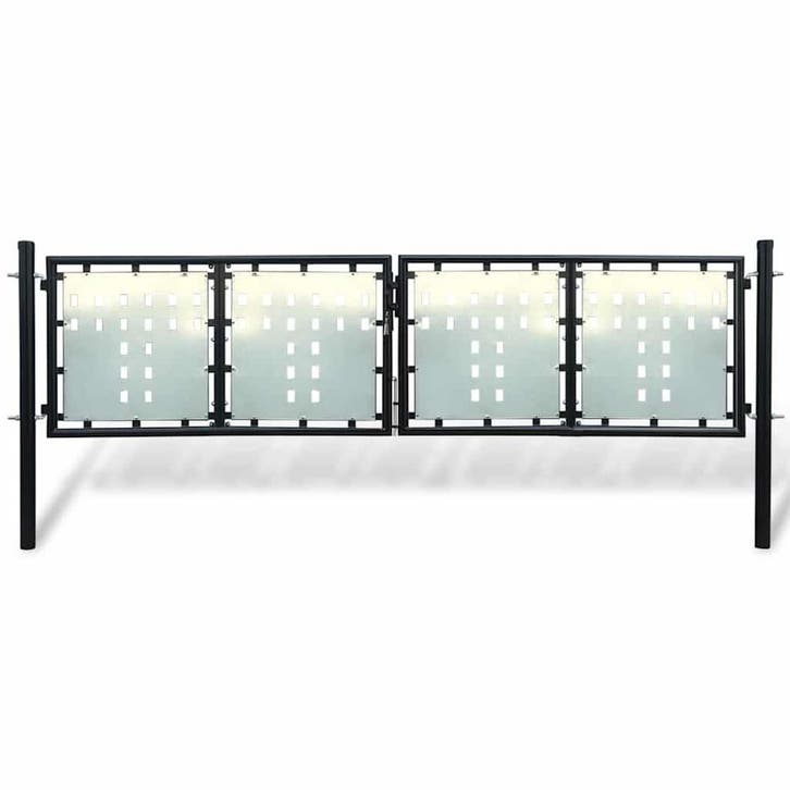 vidaXL Zwarte enkele deur schuttingpoort 300x100 cm, Jardin & Terrasse, Portes de jardin, Envoi
