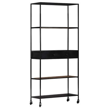 vidaXL Boekenkast 80x35x180 cm ruw mangohout en ijzer, Verzenden, Nieuw