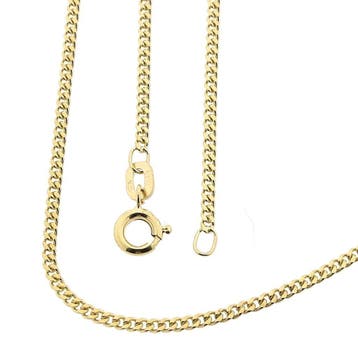 Gouden gourmetschakel ketting, Ophalen of Verzenden, Gebruikt, Goud, Goud