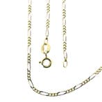Bicolor gouden Figaro schakelketting, Ophalen of Verzenden, Gebruikt, Overige kleuren, Goud