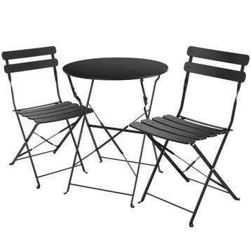 tectake Bistrotafel set Frieda, inklapbaar voor 2 personen -, Verzenden