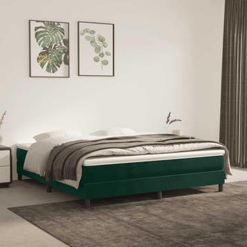 vidaXL Boxspring bed 180x200 cm fluweel donkergroen, Verzenden, Nieuw