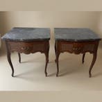 Tafel - Franse Louis XV-herleving met marmeren blad,