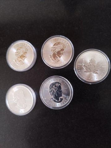 Canada. 5 Dollars 2020, Maple Leaf, 5 x Coins