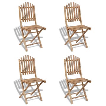 vidaXL Tuinstoelen inklapbaar 4 st bamboe, Verzenden, Nieuw