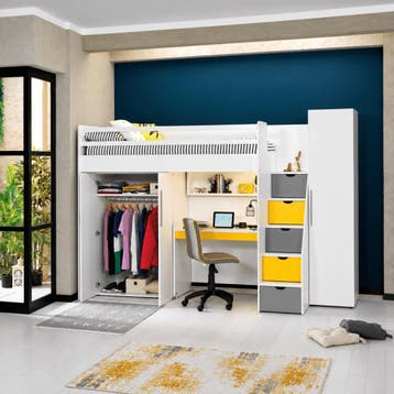 Almila Neo Complete Kinderkamer Set Hoogslaper met Bureau en, Nieuw