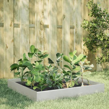 vidaXL Plantenbak verhoogd 100x100x26 cm roestvrijstaal, Verzenden, Nieuw