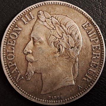 Frankrijk. Napoléon III. 5 Francs 1870-A, Paris (Zonder