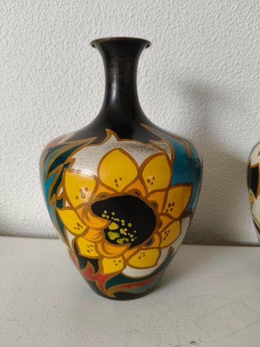 metawa - metawa - Vaas (2) - Rita - Koper, Emaille - Metawa, Antiek en Kunst, Kunst | Designobjecten