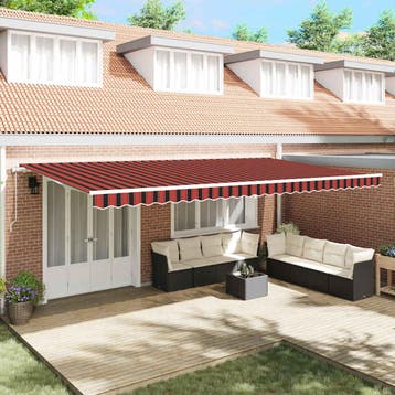 vidaXL Uitschuifbare luifel Oranje en bruin 600 × 300 cm, Verzenden