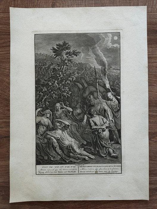 Gilliam van der Gouwen (1669-1720) - Abramo libera Lot, i, Antiquités & Art, Antiquités | Autres Antiquités