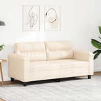 vidaXL Tweezitsbank / zetel 140 cm microvezelstof beige, Verzenden, Nieuw