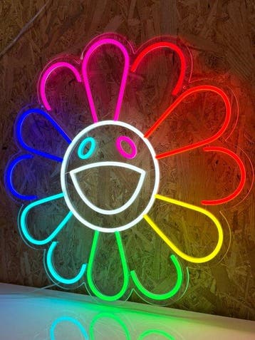 Flower par Takashi Murakami - Enseigne lumineuse au néon -