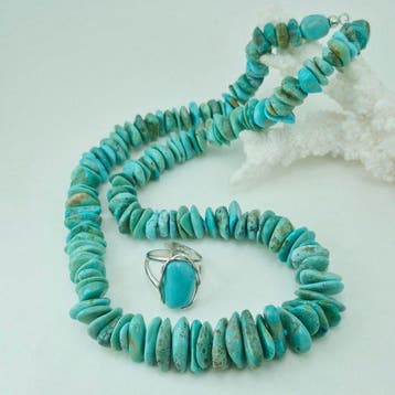 Turquoise - Argent - Ensemble de bijoux 2 pièces - TURCHESE