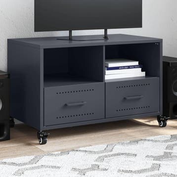 vidaXL Tv-meubel 68x39x43,5 cm staal antracietkleurig, Verzenden, Nieuw