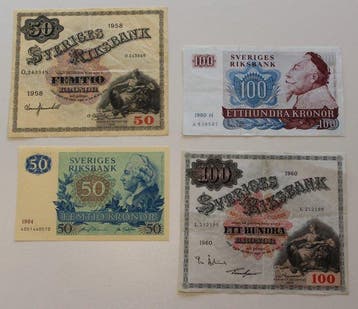 Zweden. - 21 Banknotes - various dates (Zonder minimumprijs)
