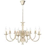 vidaXL Kroonluchter wit metaal 8 x E14 lampen, Huis en Inrichting, Verzenden, Nieuw