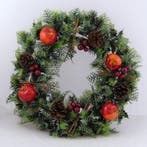 Herfst- en Kerstkrans Kunst 45 cm met Appels en Denneappels, Huis en Inrichting, Nieuw