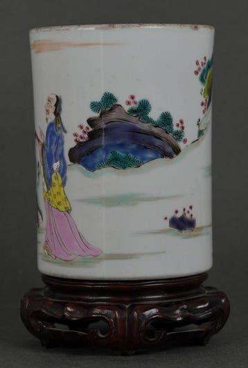 Qing Dynasty (1644-1912) - Pot à pinceaux - Two Taoist