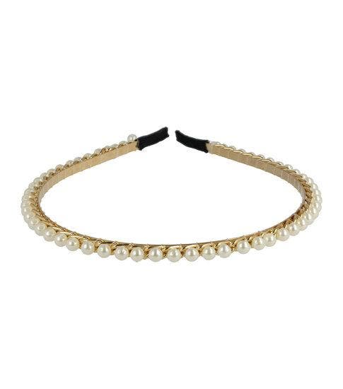Haarband Diadeem 0,5cm – Parels Ketting – Metaal – Wit Goud, Handtassen en Accessoires, Uiterlijk | Haarverzorging