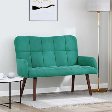 vidaXL 2-Zits Sofa Turquoise 115 x 61 x 87 cm Fluweel, Verzenden, Nieuw