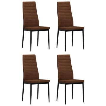 vidaXL Eetkamerstoelen 4 st stof bruin, Huis en Inrichting, Stoelen, Verzenden, Nieuw
